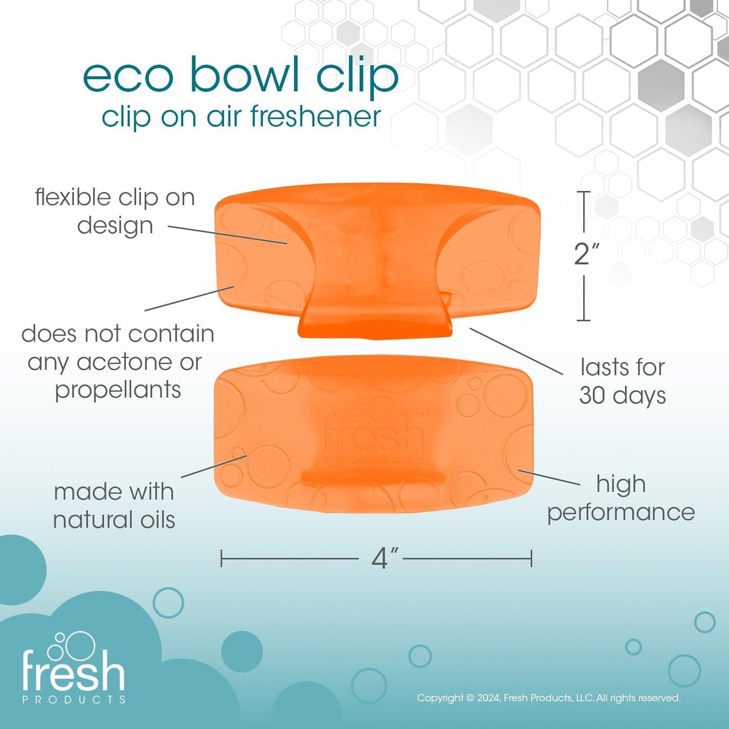 Fresh Products Toilet Bowl Eco Bowl Clip 2.0 Toilet Bowl Air Freshener - Sample Pack (8 Scents)