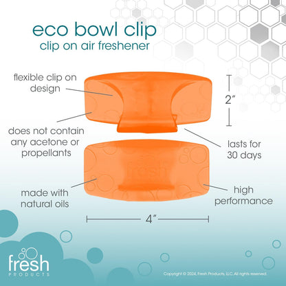 Fresh Products Toilet Bowl Eco Bowl Clip 2.0 Toilet Bowl Air Freshener - Sample Pack (8 Scents)