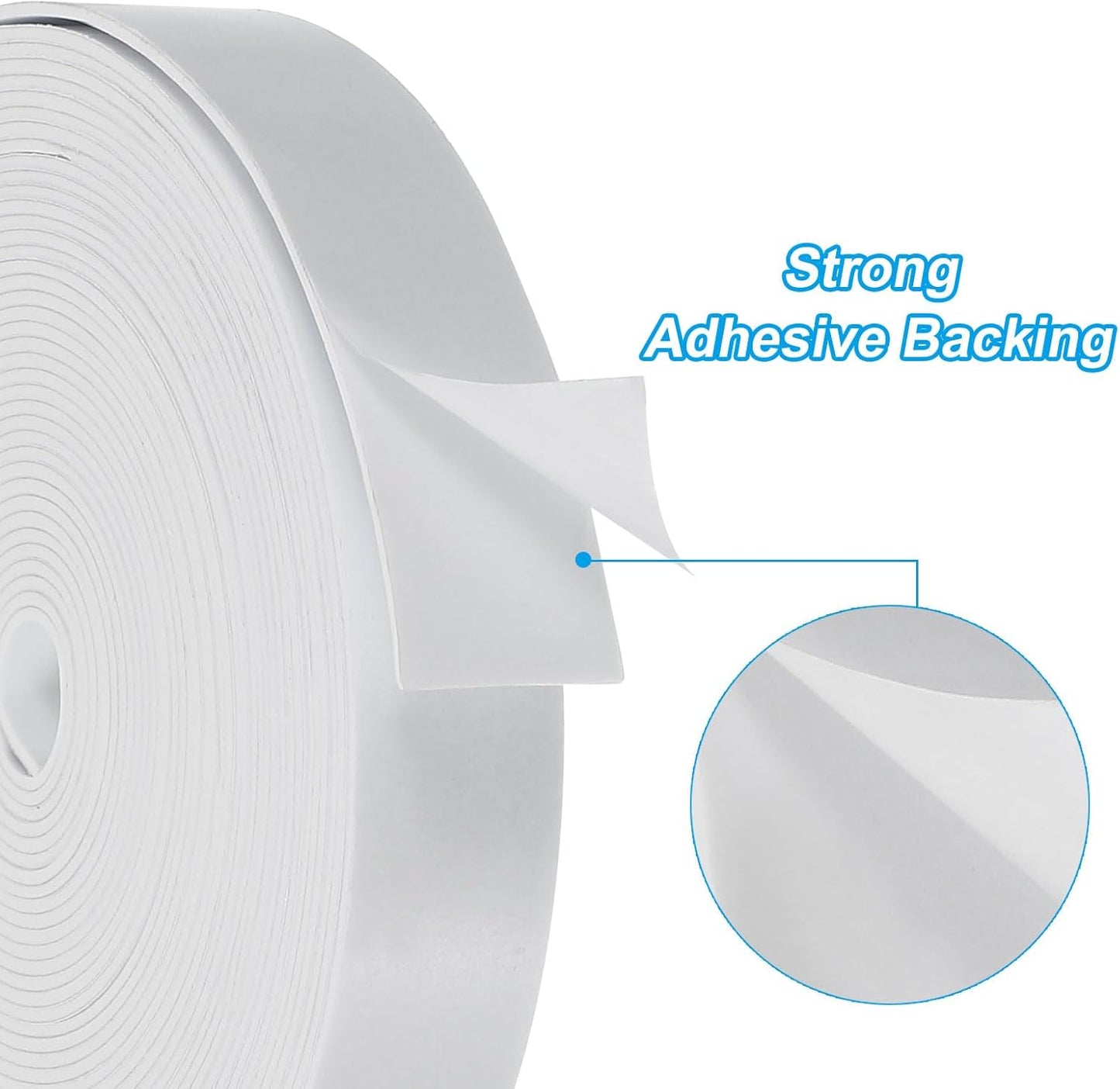 PATIKIL Weather Stripping Door Seal Strip, 3/8 Inch x 1/4 Inch x 32 Ft Self Adhesive Soundproof High Density Foam Tape Insulation for Door Window Air Conditioning, White - Colors B