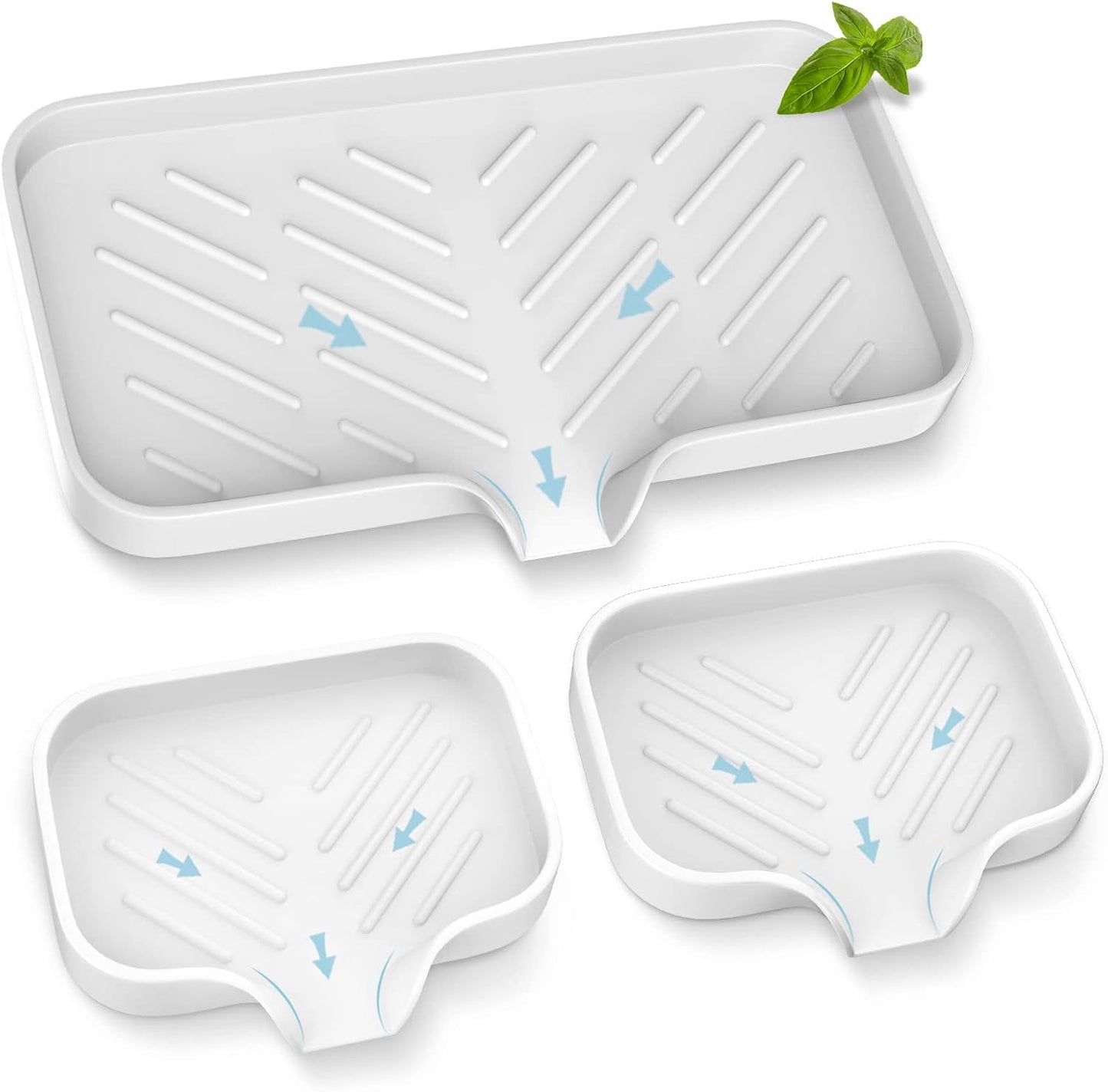 Kitchen Soap Tray,Kitchen Sink Tray Sponge Tray Kitchen Sponge Holder Self Draining Premium Silicone Soap Holder for Bathroom Counter Sink Caddy Organizer for Dish Soap Bottle,Soap Dispenser