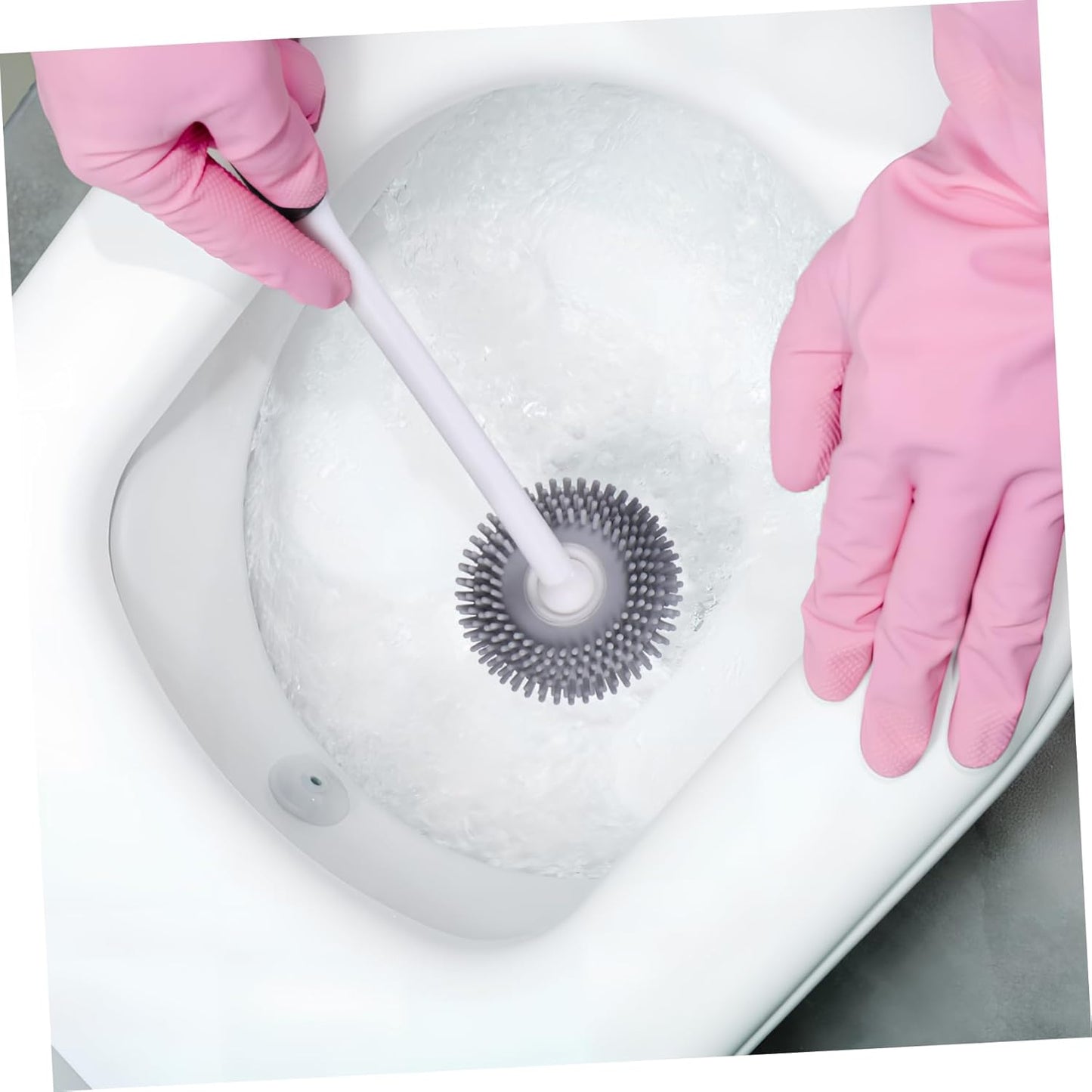 1Set Silicone Toilet Brush with Holder Toilet Scrubber for Effortless Cleaning Quick Drying Design Flexible Bristles for Toilet Maintenance