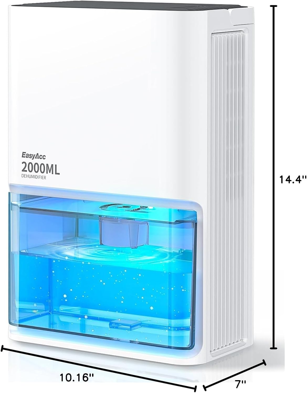 EasyAcc Bathroom Dehumidifier, 45 oz/Day Small Dehumidifier for Bathroom, Quiet Moisture Control Mini Dehumidifier for Home, Low-Temp Operation, Auto Shut-Off, 68 oz Tank, 7 LED Light for Closet RV