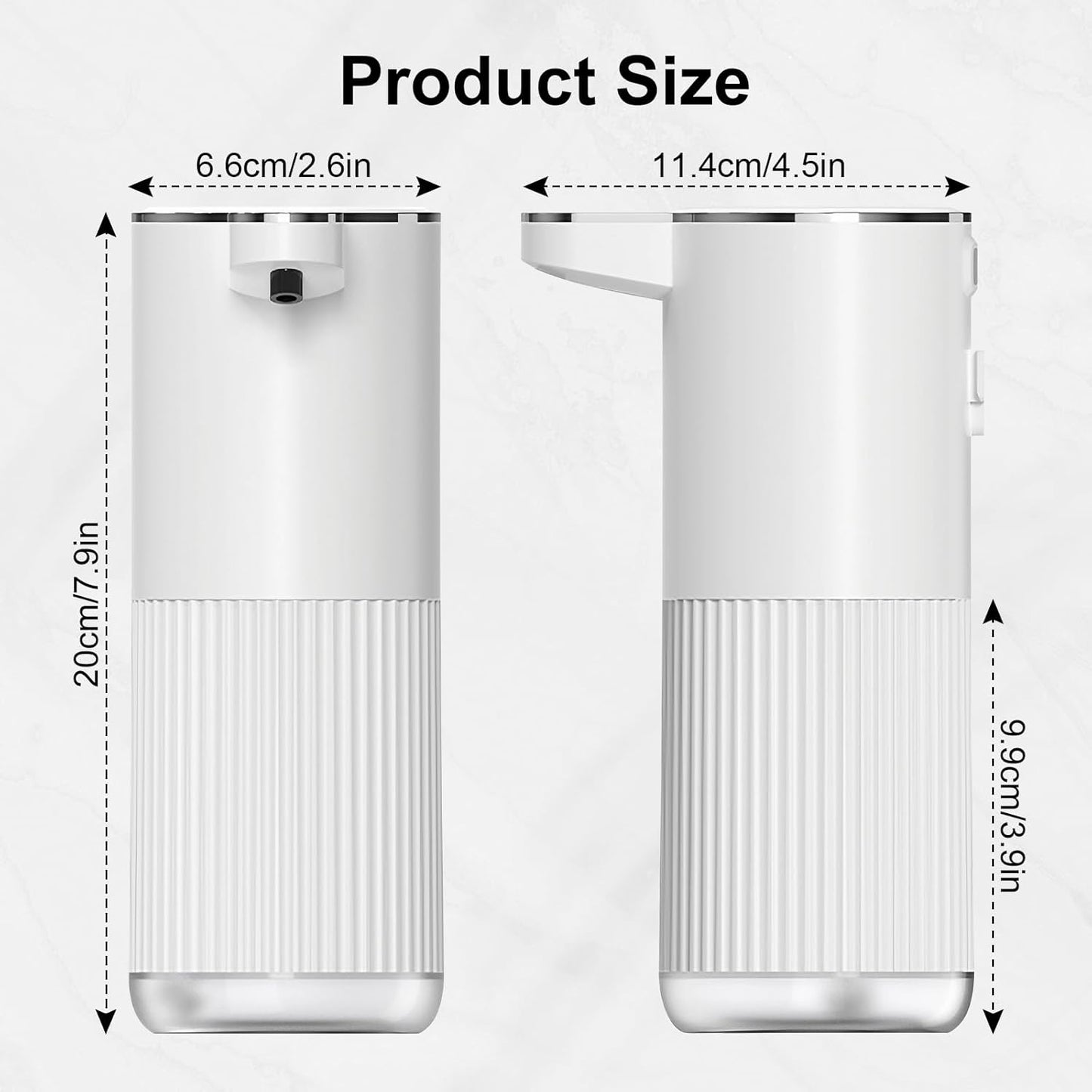GuDoQi Automatic Touchless Liquid Soap Dispenser, 4-Level Adjustable Foam, USB Rechargeable Hand Soap Dispenser for Bathroom, Kitchen Countertops, 12.2oz/360mL, Black
