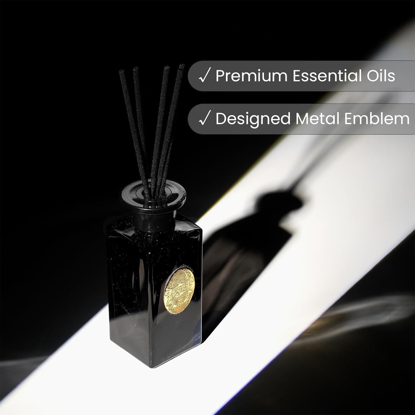 M&SENSE 6.3 oz Large Reed Diffuser Set | Lime+Basil Scent Oil Diffuser with Sticks | Hotel Collection Non-Toxic Home Fragrance |for Bedroom Bathroom Living Room - Colors B