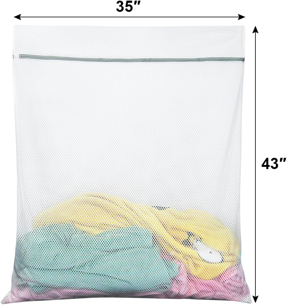Vivifying Extra Large Mesh Laundry Bag, 2 Pack XXL Oversize Honeycomb Mesh Wash Bags for Washing Machine, Coats, Stuffed Toys, Blanket, Bedding, Sweater, Delicates Clothes (27 x 35 Inches)