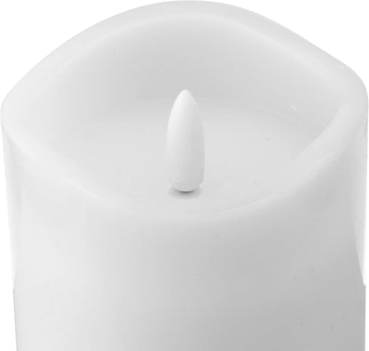 Stonebriar 3 Pack White Real Wax Assorted Size Flameless LED Pillar Candles with Remote and Timer