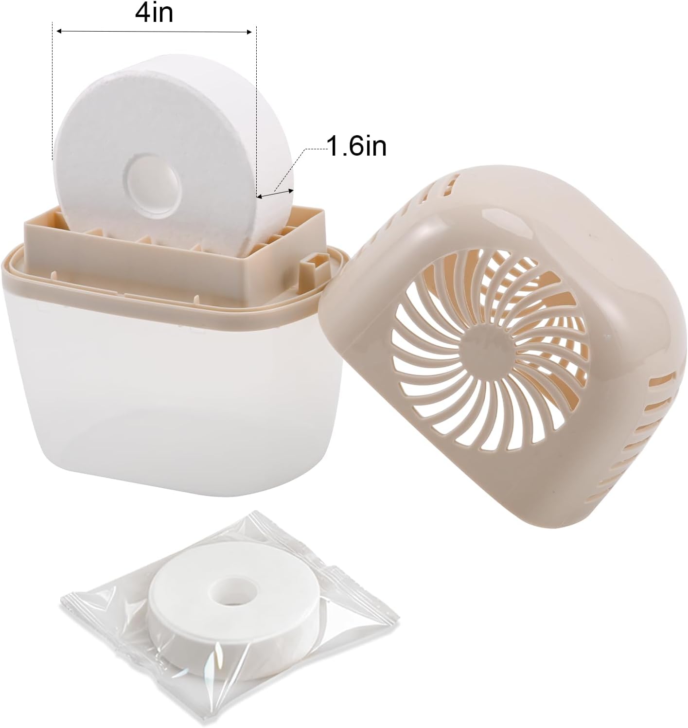 Moisture Absorber with 4 pack Moisture Absorber Refills Tablets, 15.9oz-7"H×5.5"W mini dehumidifier, Bathroom humidity absorber – Prevents Excess Moisture and Fragrance Free