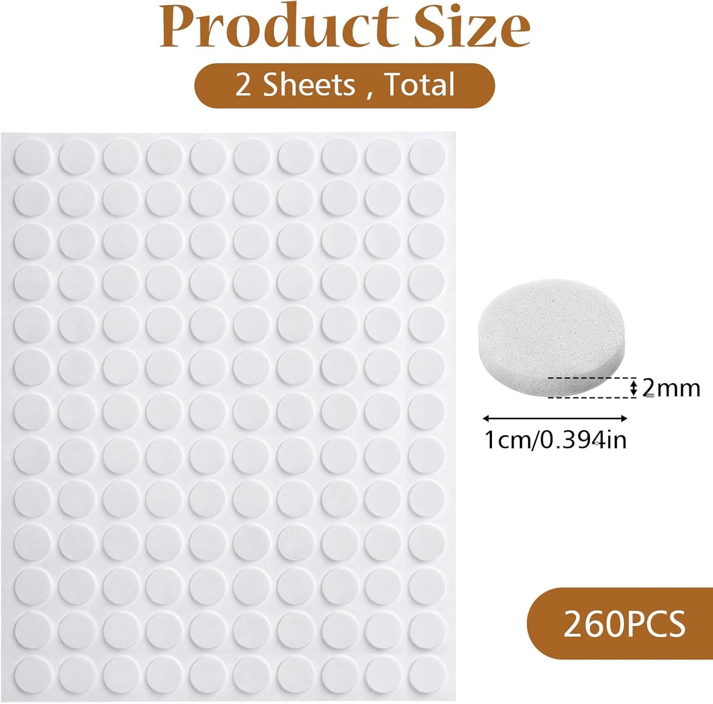 260 Pcs Small Felt Pads, 3/8" Self Adhesive Felt Cabinet Door Bumpers | Round Foam Cabinet Cushion Dots for Furniture Desks Drawers Chair Legs Hardwood Floors (Black)