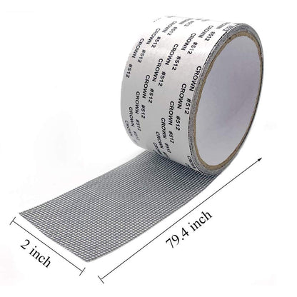 ACEBON Window Screen Repair Tape, 2"x80" - Strong Adhesive Mesh Patch Kit for Window Door Tears & Holes (Grey)