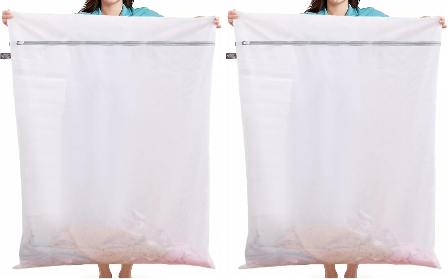 Kimmama Laundry Mesh Wash Bags, Garment Bag for Washing Machine, 2XXL | Honeycomb Laundey Bags for Sheet, Throw Blanket, Curtain, Cushion Cover, Comforter, Tumble Dryer Safe, Extra Large