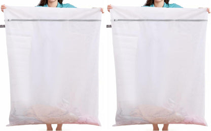 Kimmama Laundry Mesh Wash Bags, Garment Bag for Washing Machine, 2XXL | Honeycomb Laundey Bags for Sheet, Throw Blanket, Curtain, Cushion Cover, Comforter, Tumble Dryer Safe, Extra Large