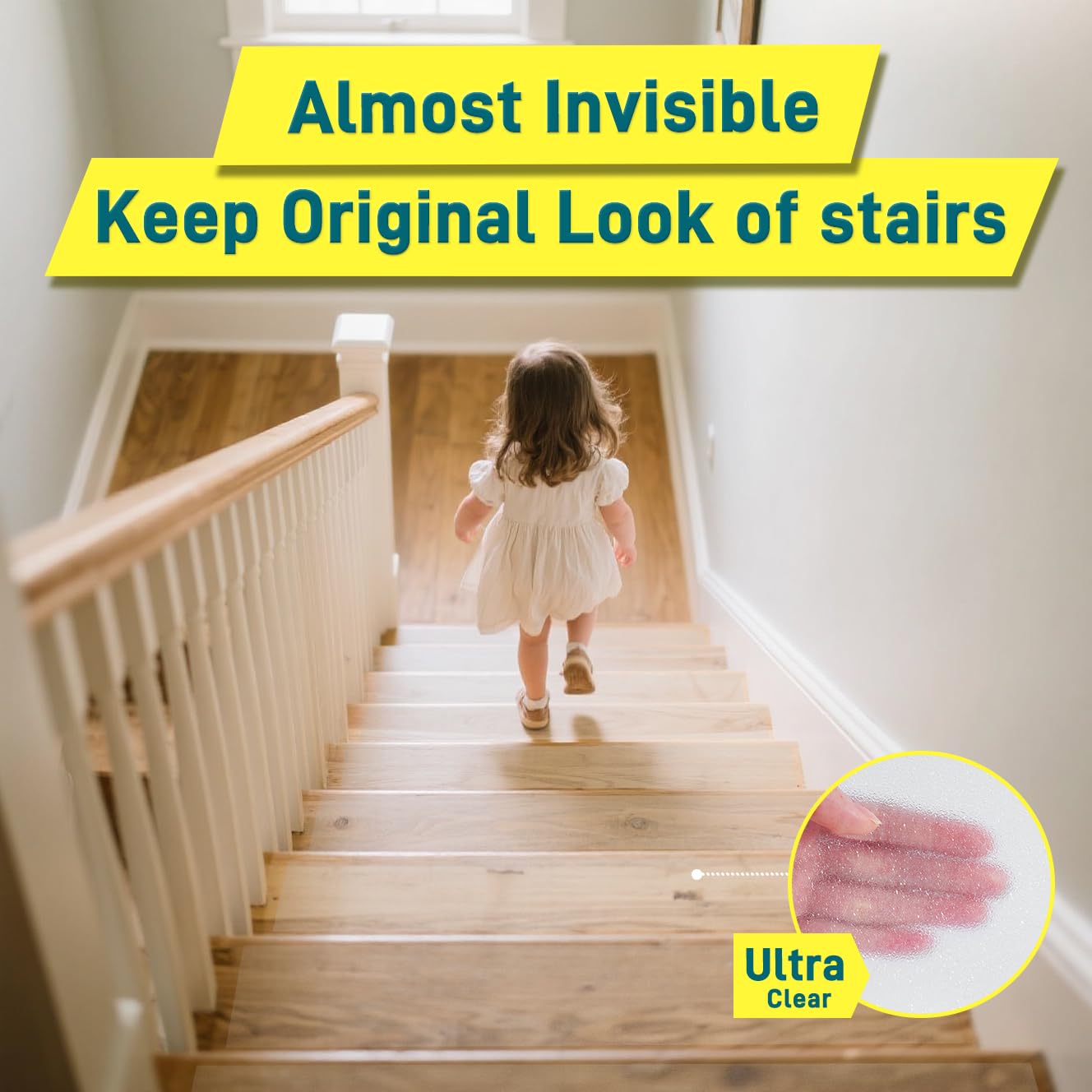 Anti Slip Tape, 4 Inch x 42 Ft Grip Tape for Stairs Outdoor/Indoor, Waterproof Non Skid Roll for Stair Treads Non Slip, High Traction Friction Abrasive Adhesive Stair Steps - Black