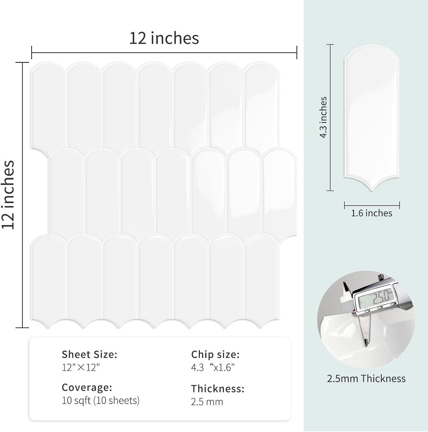 10-Sheet Upgraded Thicker Peel and Stick Kitchen Backsplash Tiles | Waterproof Self-Adhesive Vinyl Wall Tile Stick on Backsplash for Kitchen,Bathroom,Fireplace and RV(Sage Green,12"×12")