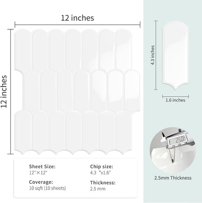 10-Sheet Upgraded Thicker Peel and Stick Kitchen Backsplash Tiles | Waterproof Self-Adhesive Vinyl Wall Tile Stick on Backsplash for Kitchen,Bathroom,Fireplace and RV(Sage Green,12"×12")