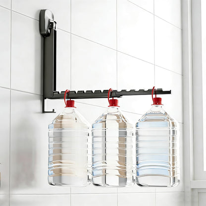 Wall Mounted Foldable Clothes Drying Rack with Suction Cup, White | Suction Cup, Retractable, Portable Over The Door Hooks, For Laundry Bathroom RV Balcony