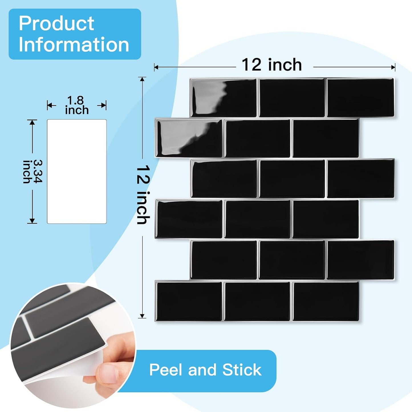 Art3d Peel and Stick Backsplash for Kitchen White Subway (10 Tiles, Thicker Design)