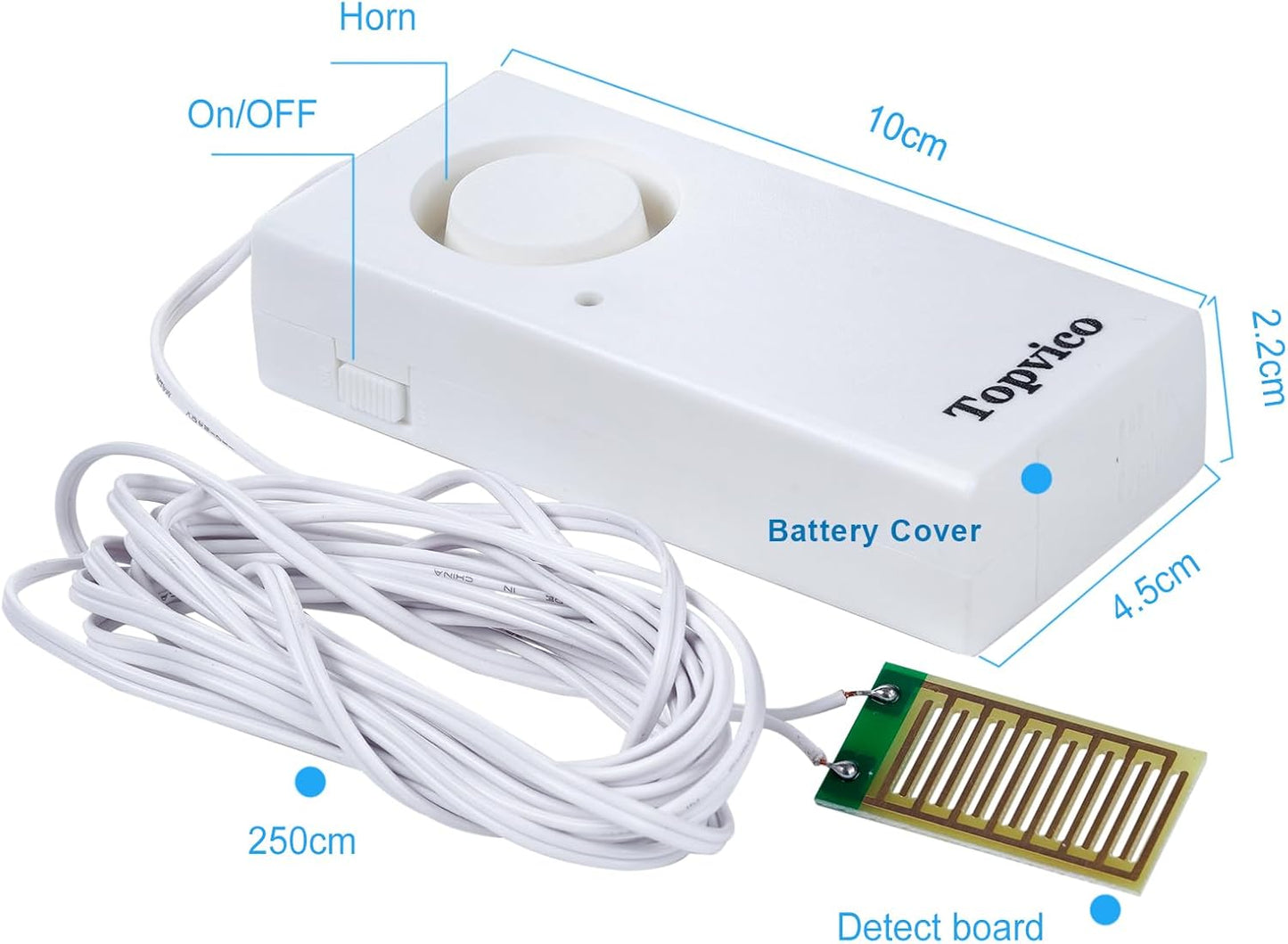 Water Leak Detector Alarm, 120dB Flood Alert for Home, Basement, Under Sink, Sump Pump, RV, Water Heater, Battery Operated Standalone Moisture Sensor, Bulk 10 Pack