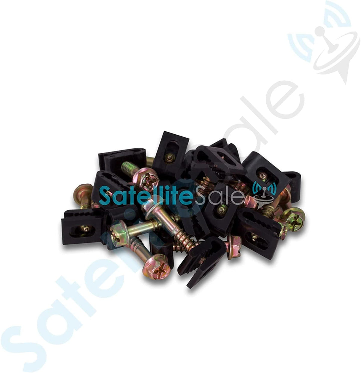 SatelliteSale Single Screw White Clips for Ethernet Internet Telephone Cable TV Wire Cable Management 100 Pcs