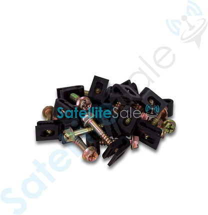 SatelliteSale Single Screw White Clips for Ethernet Internet Telephone Cable TV Wire Cable Management 100 Pcs
