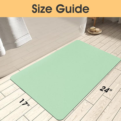ACCUMTEK Non Slip Bath Mat, Thin Bathroom Rugs Fit Under Door, Quick Dry Bath Mats, Machine Washable Bath Rugs for Bathroom, Bathtub & Kitchen, Grey/Bordered/24 x17