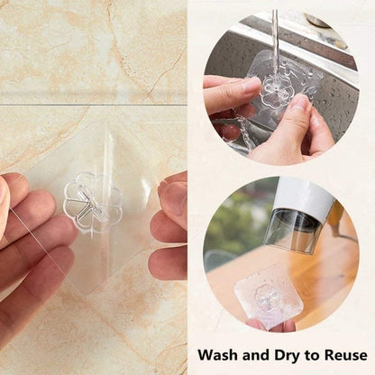 Heavy Duty Adhesive Hooks 33 lb(Max) 15KG,Waterproof and Oilproof Reusable Seamless Hooks Heavy Duty Wall Hook for Kitchen Bathroom Office 24 Pack