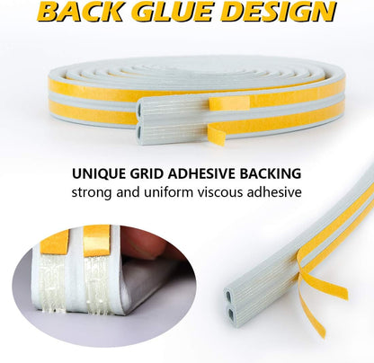 CloudBuyer Door Weather Stripping, Soundproof Insulation Seal Strip for Windows with Self-Adhesive Protection (White, 33Ft)
