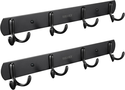 SOLVEX Coat Rack Wall Mount,2 Pack Coat Hooks Wall Mount, Hat Rack Key Holder Bag Hanger for Wall,Wall Hooks for Hanging,Purse Hanger Towel Hooks for Bathroom SP-60302-N