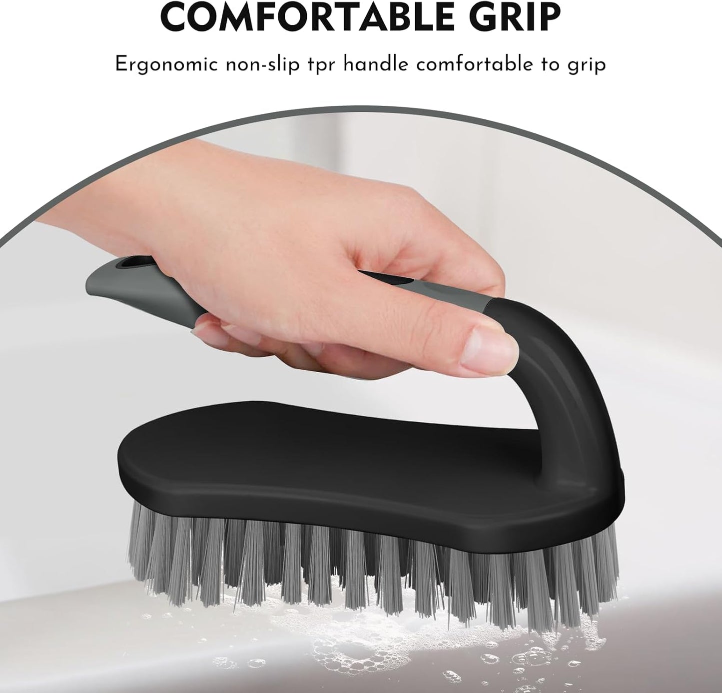 SetSail Scrub Brush, Heavy-Duty Scrub Brushes for Cleaning with Stiff Bristles Cleaning Brush for Shower, Bathroom, Carpet, Kitchen and Bathtub Scrubber - 2 Pack