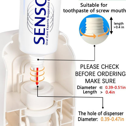 Toothbrush Holder and Toothpaste Dispenser Set, Automatic Toothpaste Squeezer Dispenser, Dispenser Toothpaste Squeezer Kit, Wall Mounted Bathroom Accessories (Black)