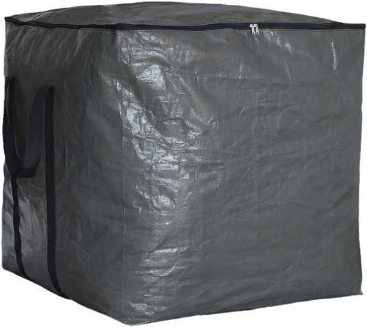 Extra Large Cube Moving Bags (Blue, 25"x25"x25") | Heavy Duty, Water-Resistant, Foldable, For Clothes, Bedding, Blankets & Pillows, Reusable Alternative to Moving Boxes
