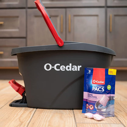 O-Cedar EasyWring Microfiber Spin Mop & Bucket Floor Cleaning System + 2 Extra Mop Head Replacements with Citrus Pac (Variety Pack)