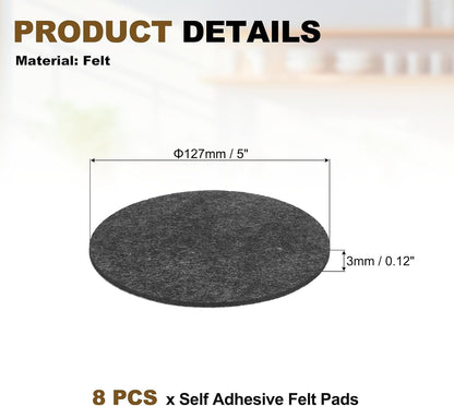 uxcell 32Pcs Non Slip Furniture Pads, 3" Round Self Adhesive Felt Bumpers Noise Reducing Furniture Feet Floor Protector for Chairs Tables Furniture Legs (White 0.2" Thick) - Colors B