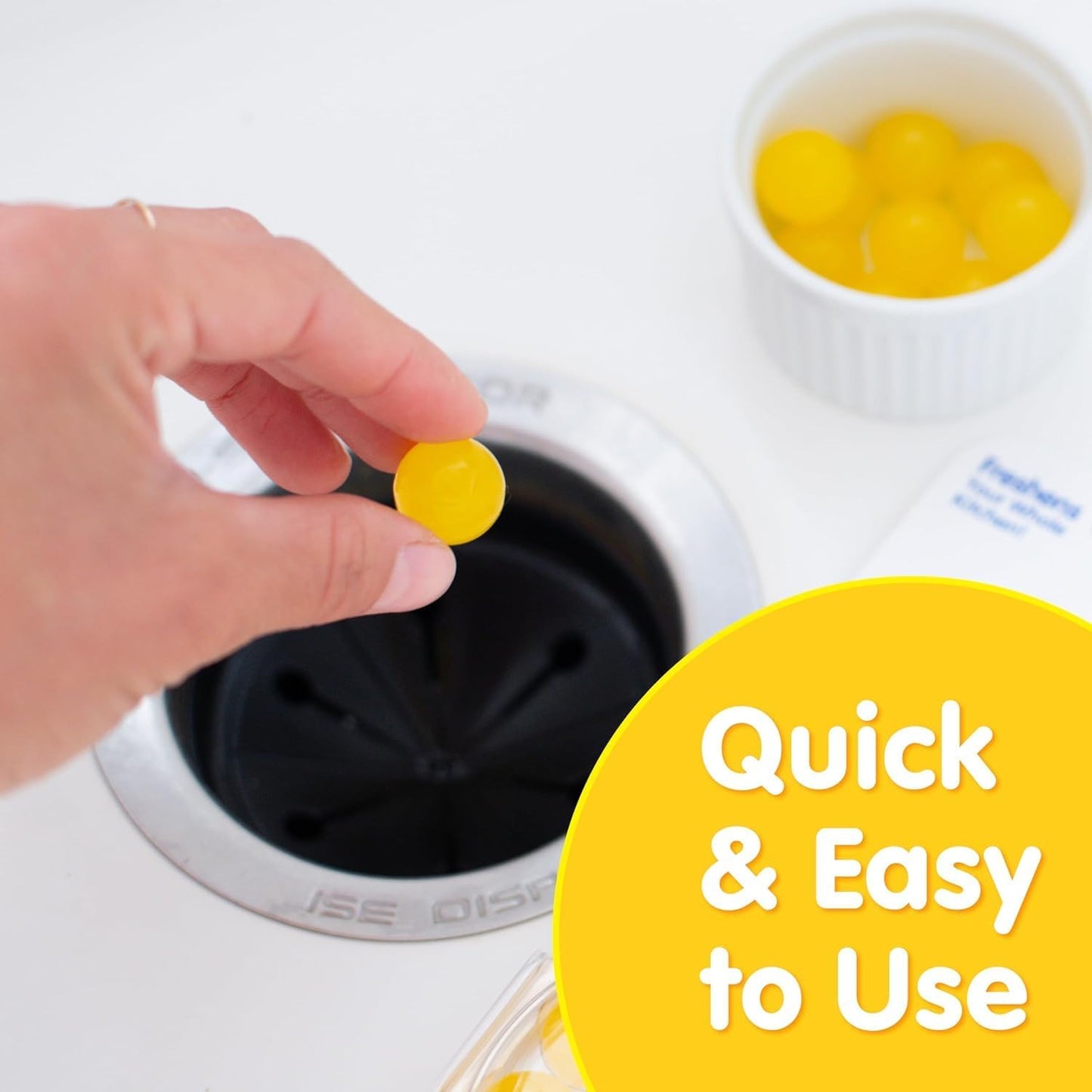 Plink Garbage Disposal Cleaner, Freshener & Odor Removing Balls, Easy to Use, Fresh Lemon Scent, 40 Count