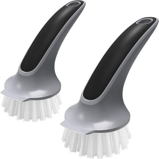 MR.SIGA Pot and Pan Cleaning Brush, Dish Brush for Kitchen, Lake Blue, Pack of 2