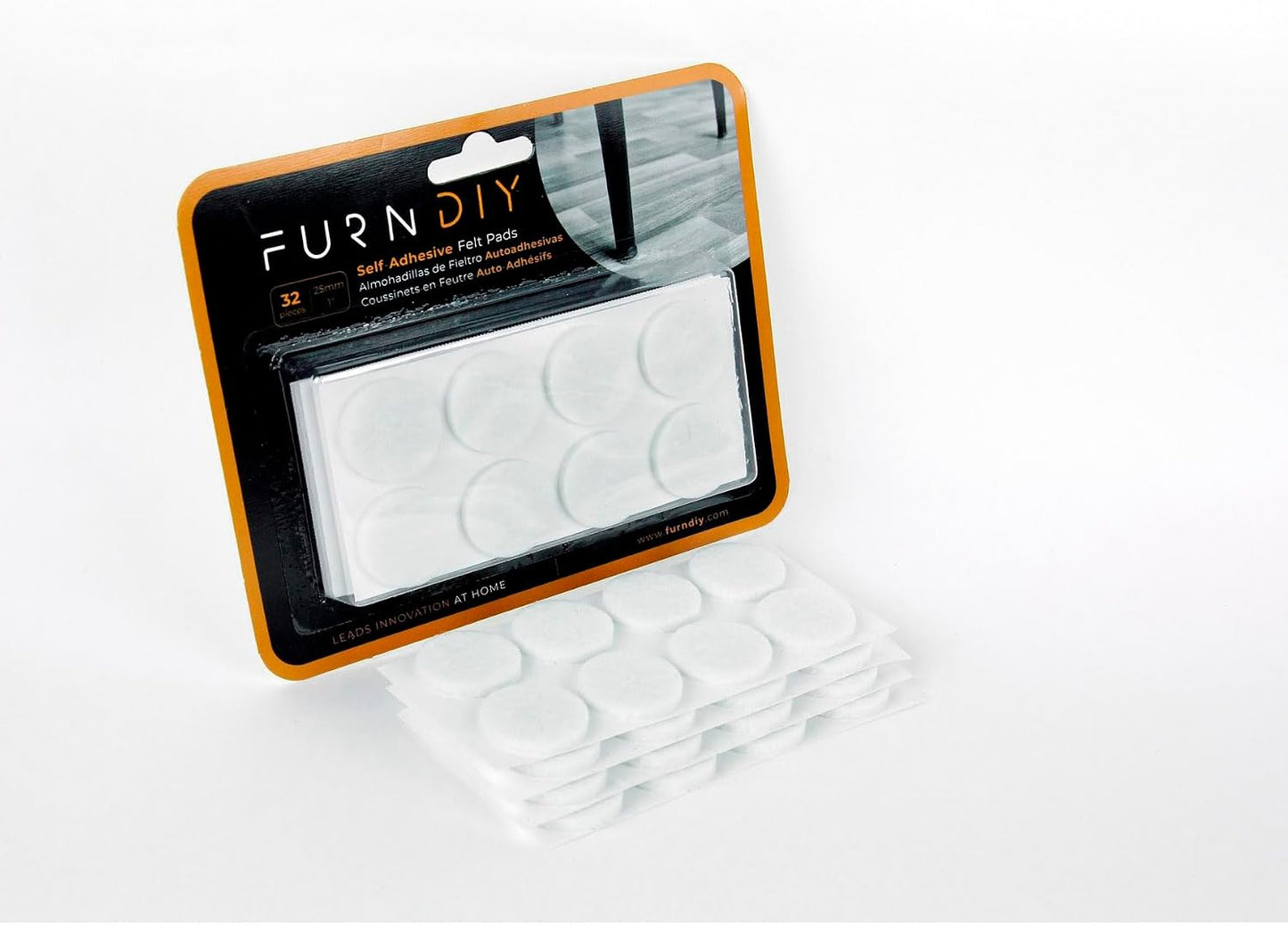 Furndiy Felt Furniture Pads for Hardwood Floors, Self-Adhesive Felt Pad for Chairs & Seat Legs, Easy Slide, Anti Scratch, Noise Stopper, Bumper & Buffer, Floor Protection - Based in USA - 0.8'' Black