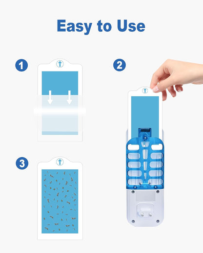 24 Pcs Flying Insect Trap Refill Compatible with BURLAN QH009A Fruit Fly Trap, Replacement Sticky Glue Cards for UVA Fly Insect Trap for Indoors Plug-in (No Device)
