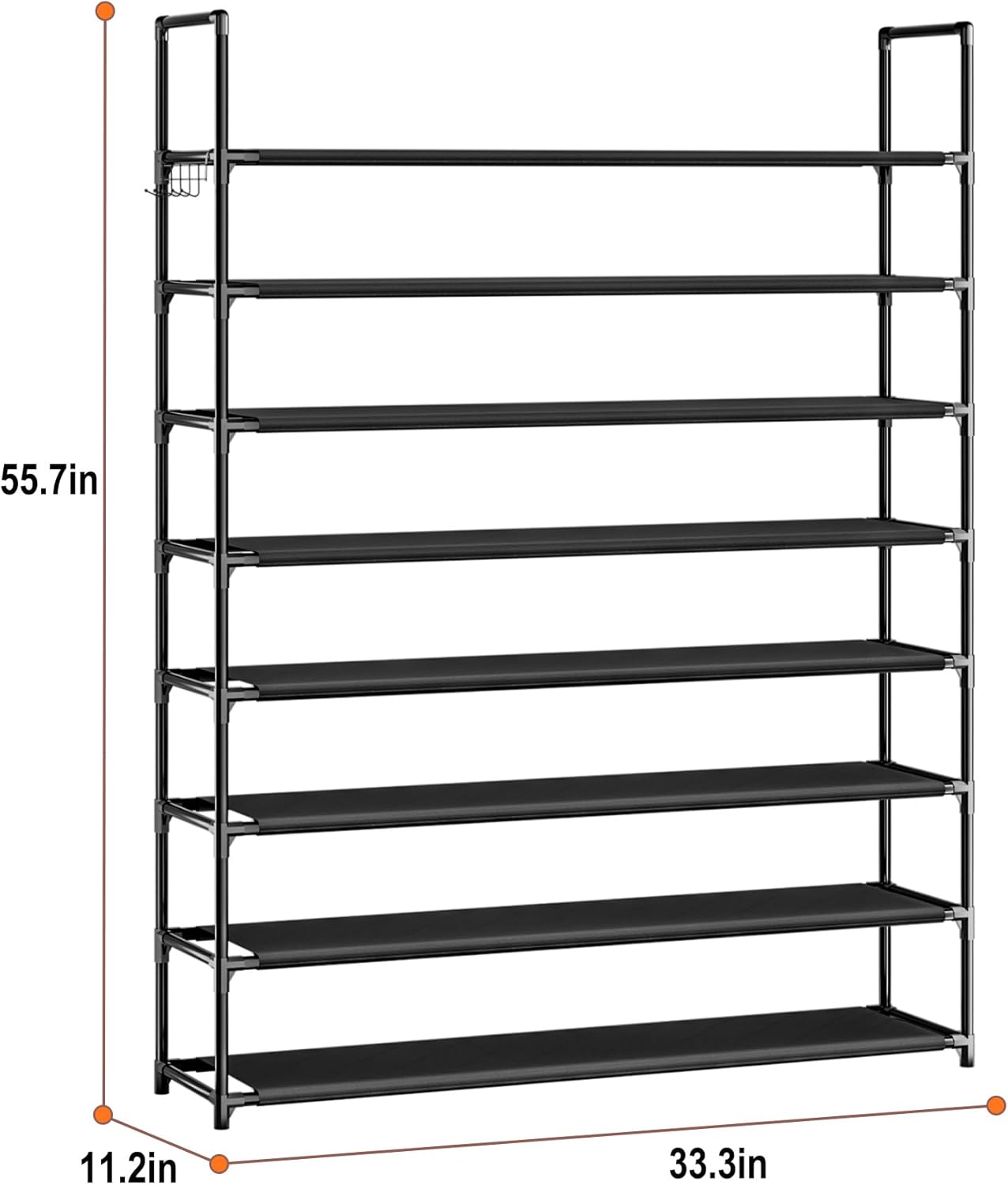 OYREL 5 Tier Shoe Organizer Rack for Closet, Entryway, Garage, Door, Space Saving, Shoe Holder Stand/Tower, Large, 20-25 Capacity