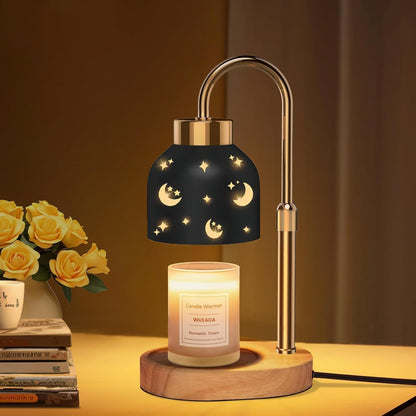 Candle Warmer Lamp with Timer Dimmer, Height & Brightness Adjustable | Black Electric Wax Warmer for Women Mom, Christmas & Birthday Gift, House Warming Gift New Home Decor