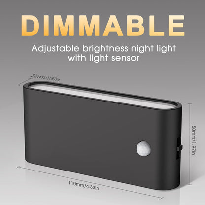 Briignite Motion Sensor Night Light, 2 Pack Motion Activation Night Lights Plug into Wall, Auto On Off, 0-100LM Dimmable Night Light Plug in, 3000K Warm White LED Nightlight for Kids Bedroom Hallway