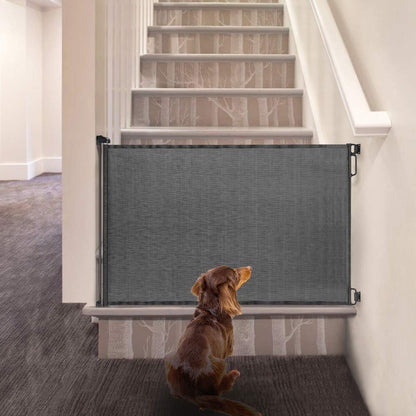 EasyBaby Extra Wide Retractable Baby Gates, 33" Tall, Extends up to 71" Wide, Black/Child Safety, Pet Gates for Stairs, Doorways, Hallways, Indoor and Outdoor