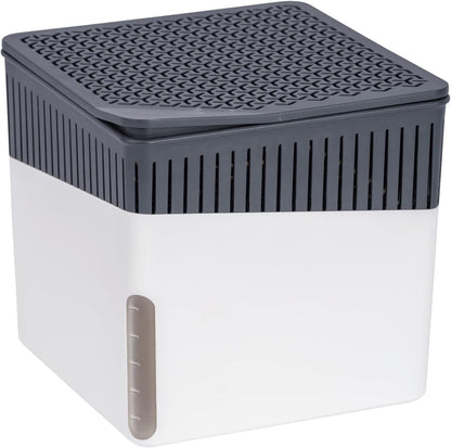 WENKO Dehumidifier Small, Portable, Compact and Rechargeable, Moisture Absorber for Bathroom, Bedroom, Garage, Closet, 2800 Cubic Feet, 2.2lbs, White, 6.18 x 6.5 x 6.5, 2.2 lbs