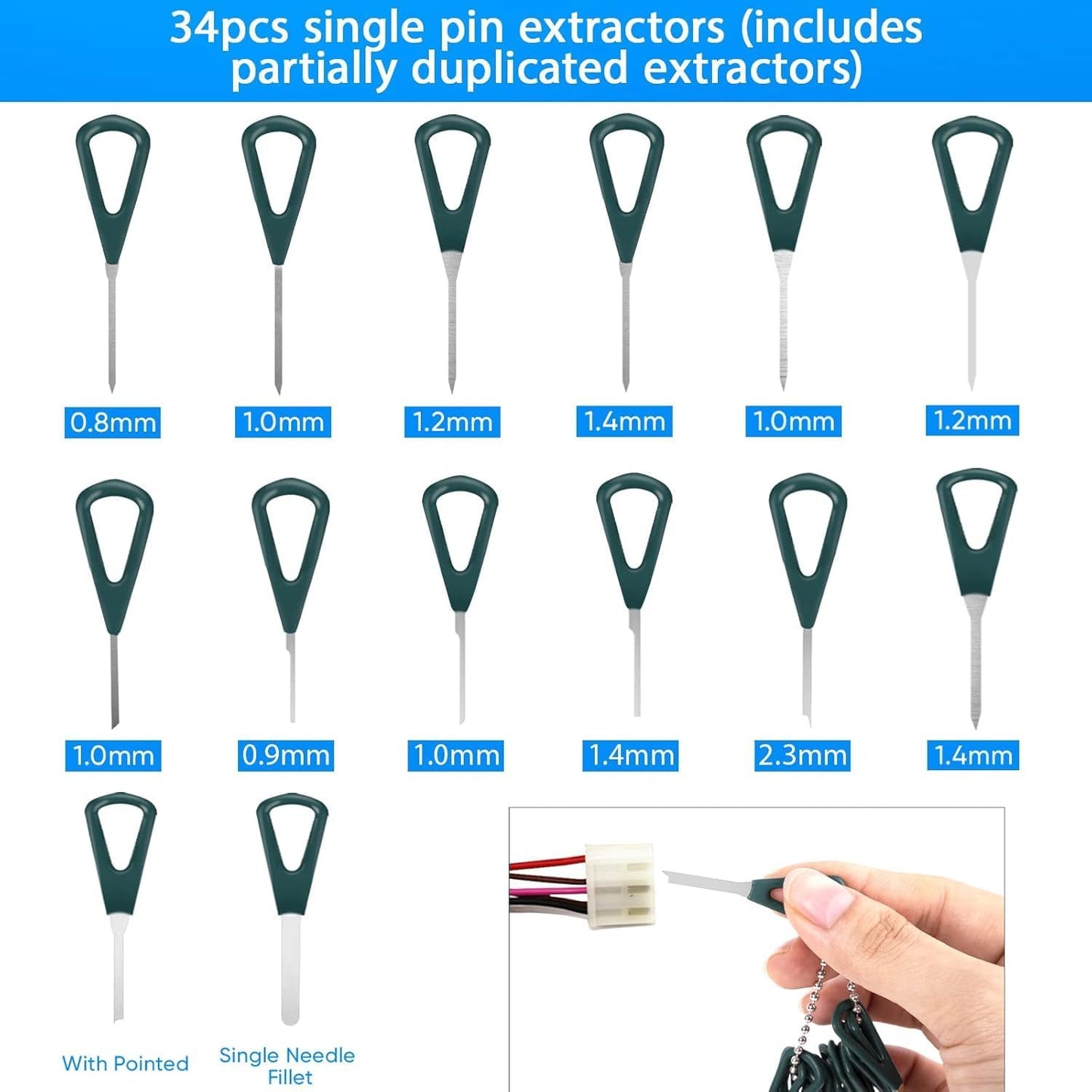 Terminal Pin Removal Tool Kit 82 Pcs Depinning Electrical Connector Pin Extractor Tool Set Wire Terminal Release for Automotive Car Household Devices - Black
