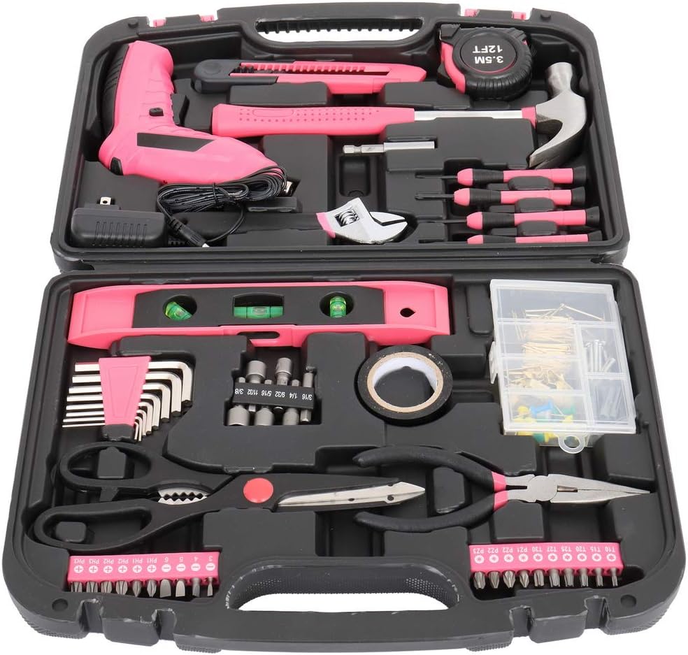 148 Pieces Tool Set,House Repairing Hand Tool Kits,Portable Complete Basic Repair General Hand Tool Sets for Men Women,Home Basic Repair Tool Kit,with Storage Case,for DIY Home Maintenance (Red)