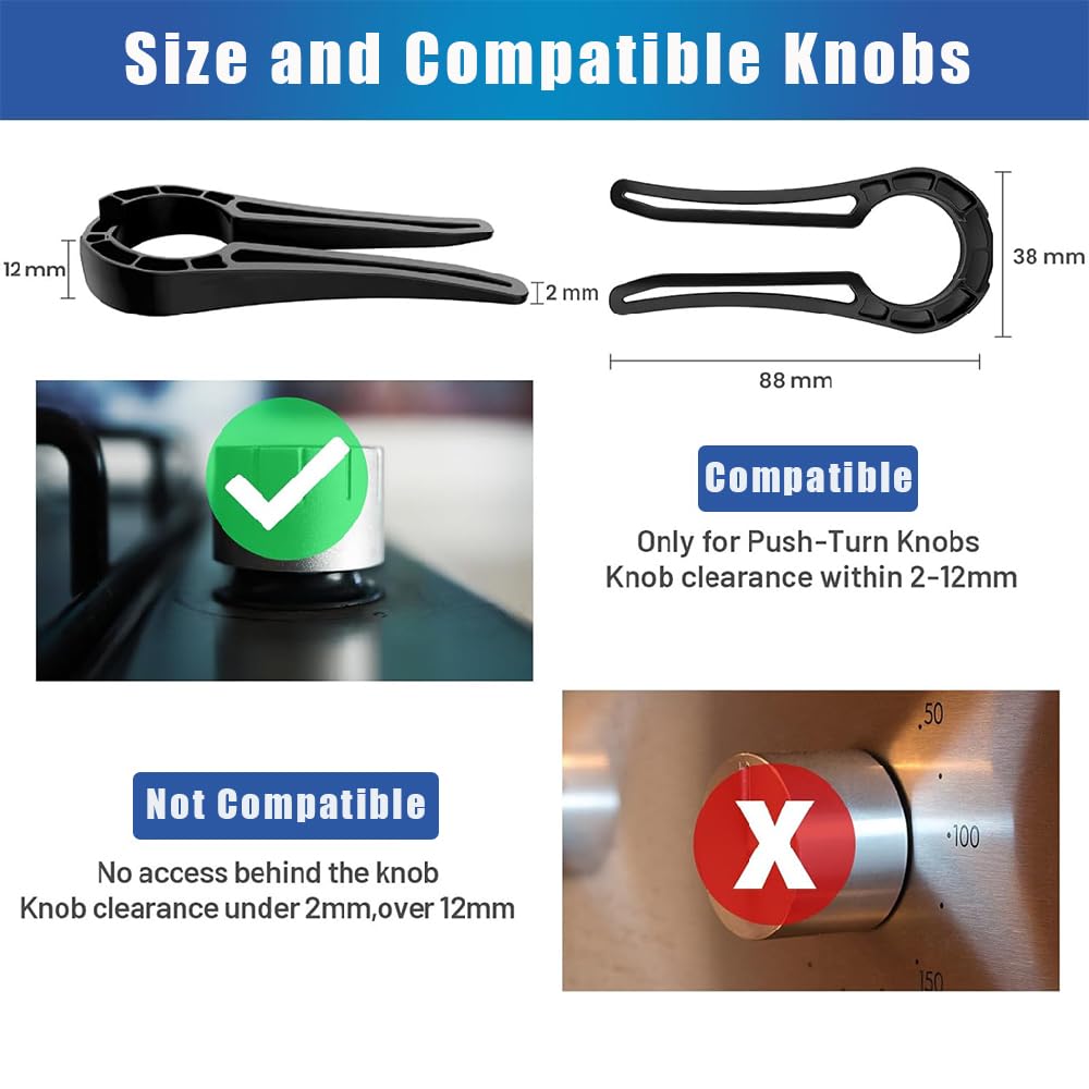 Stove Knob Safety Covers - As Stove Knob Locks, Baby Proofing Stove Knob Safety Covers, Oven Knob Covers for Child Safety, Two Colors，Pack of 6