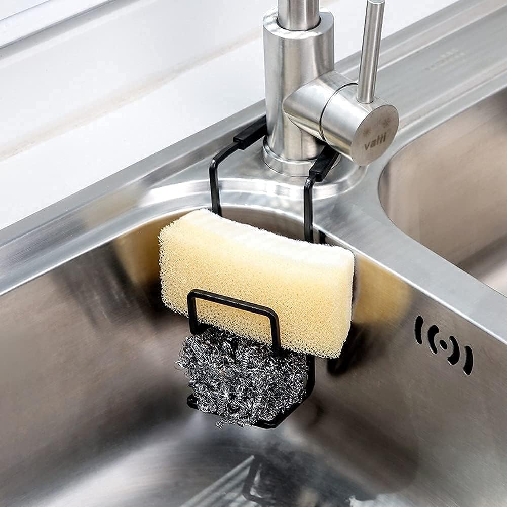 Sink Caddy Sink Sponge Holder - Faucet Rack Shower Tray - Kitchen and Bathroom Metal Organizer Hanging Fix Around Faucet