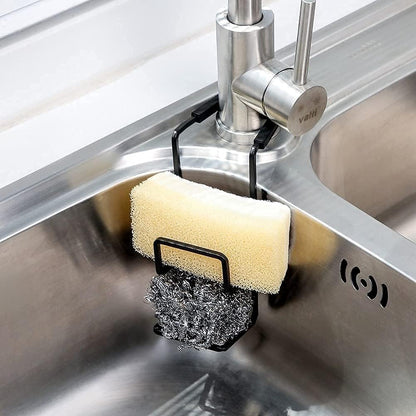 Sink Caddy Sink Sponge Holder - Faucet Rack Shower Tray - Kitchen and Bathroom Metal Organizer Hanging Fix Around Faucet