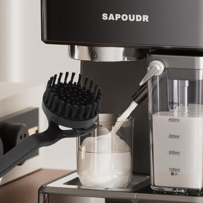 Topyond Espresso Coffee Machine Cleaning Brush, 360° Coffee Grinder Brush with Detachable Head, Nylon Bristles Barista Tool, Group Head Brush for 51mm 54mm Coffee Maker