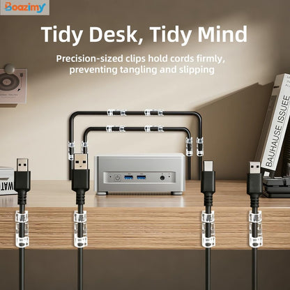 Self Adhesive Cable Clips 60 Pcs, 7.5mm Black Wire Holders with Strong Adhesive, Cord Management Organizer for Under Desk Wall TV PC Ethernet Cable