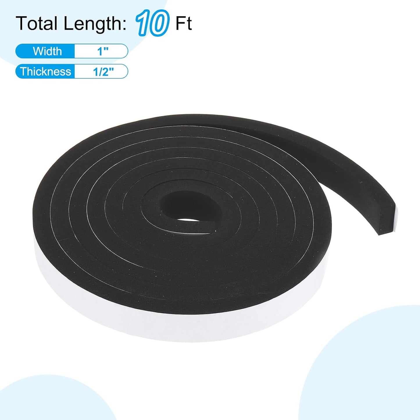 PATIKIL Weather Stripping Door Seal Strip, 3/8 Inch x 1/4 Inch x 32 Ft Self Adhesive Soundproof High Density Foam Tape Insulation for Door Window Air Conditioning, White - Colors A