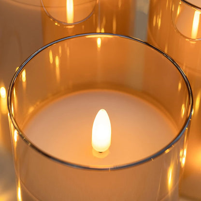 ANGELLOONG Flickering Flameless Candles, Realistic Battery Operated Candles with Remote and Timer, Set of 3 LED Candles for Room Fall Home Wedding Decor Centerpieces Table Party Valentines Decorations